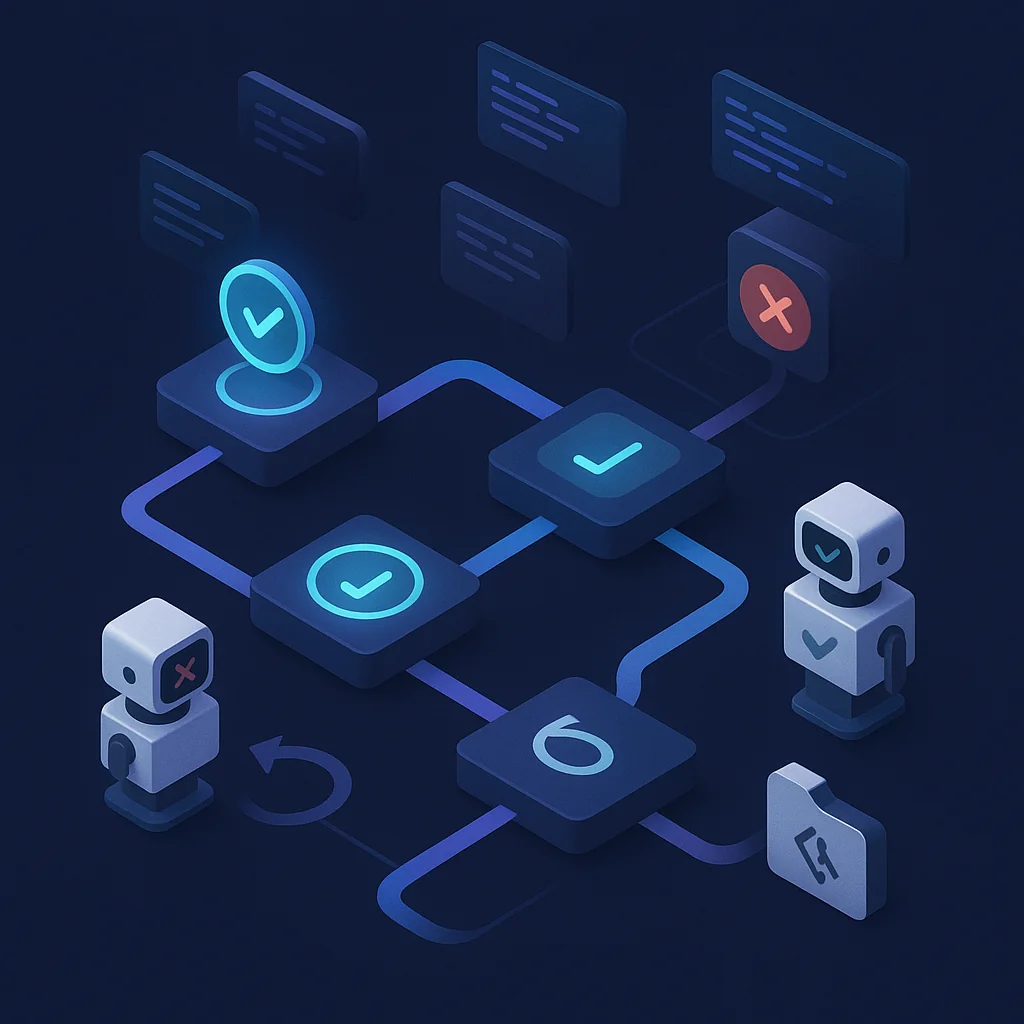 Diagram showing validation gates in AI workflow