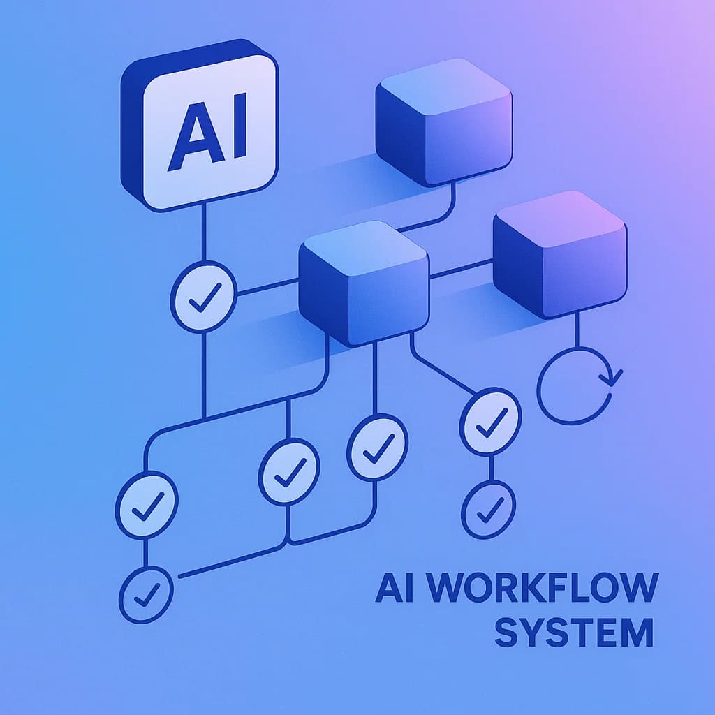 Hero image showing AI workflow system